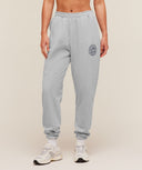 Strength and Fitness Crest Graphic Joggers oversized fit Light Grey Core Marl - Unmatched Kicks - GYMSHARK