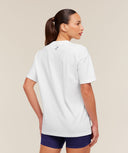Strength and Fitness Crest Graphic T-Shirt oversized fit White - Unmatched Kicks - GYMSHARK