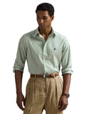 Striped Stretch Poplin Shirt - All Fits Granite Green White - Unmatched Kicks - ralph lauren