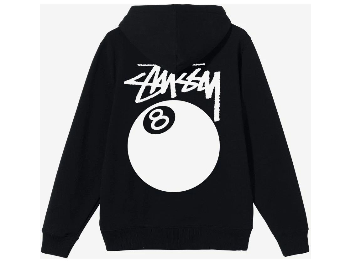 Stussy 8 ball pigment dyed Hoodie Black