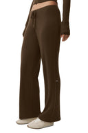 Sweater Knit Mid - Rise Unwind Wide Leg Pant - Espresso - Unmatched Kicks - ALO