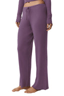 Sweater Knit Mid - Rise Unwind Wide Leg Pant - Plum Kiss - Unmatched Kicks - ALO