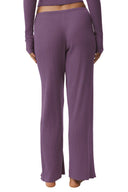Sweater Knit Mid - Rise Unwind Wide Leg Pant - Plum Kiss - Unmatched Kicks - ALO