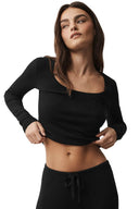 Sweater Knit Unwind Long Sleeve - Black - Unmatched Kicks - ALO