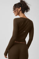 Sweater Knit Unwind Long Sleeve - Espresso - Unmatched Kicks - ALO