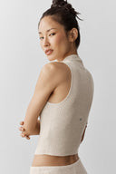 Sweater Knit Unwind Sleeveless Top Oatmeal Heather - Unmatched Kicks - ALO