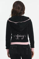 Sweetheart Cotton Velour Hoodie Liquorice - Unmatched Kicks - Juicy Couture