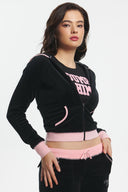 Sweetheart Cotton Velour Hoodie Liquorice - Unmatched Kicks - Juicy Couture