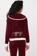 Sweetheart Cotton Velour Hoodie Red Dahlia - Unmatched Kicks - Juicy Couture