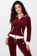 Sweetheart Cotton Velour Hoodie Red Dahlia - Unmatched Kicks - Juicy Couture