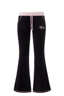 Sweetheart Cotton Velour Track Pants Liquorice - Unmatched Kicks - Juicy Couture