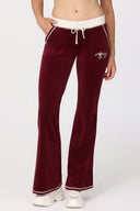 Sweetheart Cotton Velour Track Pants Red Dahlia - Unmatched Kicks - Juicy Couture