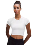 Swiftly Tech Cropped Short - Sleeve Shirt 2.0 White - Unmatched Kicks - LULULEMON
