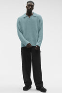 Textured Knit Long Sleeve Polo - Desert Sage - Unmatched Kicks - ALO