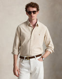 The Iconic Oxford Shirt - All Fits Camel/White - Unmatched Kicks-ralph lauren