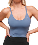 Training Cami Tank With Shelf Worn Blue - Unmatched Kicks - GYMSHARK