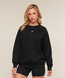 Training Oversized Fleece Sweatshirt Black - Unmatched Kicks-GYMSHARK