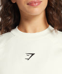 Training Oversized Fleece Sweatshirt Soft White - Unmatched Kicks - GYMSHARK