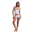 TRIANGLE CAMI AND BOY SHORT SET Periwinkle Foil - Unmatched Kicks - ALO