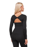 Twist Back Long Sleeve Top body fit Black - Unmatched Kicks - GYMSHARK