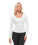 Twist Back Long Sleeve Top body fit White - Unmatched Kicks - GYMSHARK