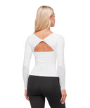 Twist Back Long Sleeve Top body fit White - Unmatched Kicks - GYMSHARK