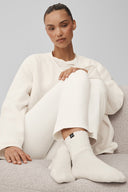 Unisex Half - Crew Scrunch Sock - Ivory - Unmatched Kicks - Accessories:Socks