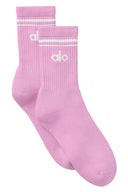 Unisex Half - Crew Throwback Sock - Candy Heart Pink/White - Unmatched Kicks - Accessories:Socks