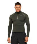 Vital 1/4 Zip slim fit Core Olive/Black - Unmatched Kicks - GYMSHARK