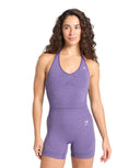 Vital Halter Neck Tank With Shelf body fit Functional Purple Marl - Unmatched Kicks - GYMSHARK