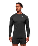 Vital Seamless Long Sleeve T-Shirt Slim Fit black/silhouette grey - Unmatched Kicks-GYMSHARK