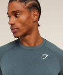 Vital Seamless T-Shirt slim fit Iron Blue / Stealth Blue - Unmatched Kicks - GYMSHARK