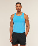 Vital Tank slim fit White/Brand Blue - Unmatched Kicks - GYMSHARK