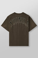 W428 - Drip Oversized Tee Brown Wash