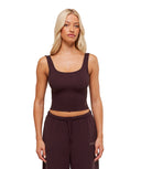 Waffle Cropped Tank Cherry Purple - Unmatched Kicks - GYMSHARK