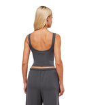 Waffle Cropped Tank Onyx Grey - Unmatched Kicks - GYMSHARK