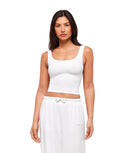 Waffle Cropped Tank White - Unmatched Kicks - GYMSHARK