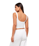 Waffle Cropped Tank White - Unmatched Kicks - GYMSHARK