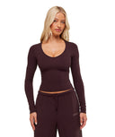 Waffle Long Sleeve Top body fit Cherry Purple - Unmatched Kicks - GYMSHARK