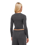 Waffle Long Sleeve Top body fit Onyx Grey - Unmatched Kicks - GYMSHARK