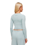 Waffle Long Sleeve Top body fit Smoke Blue - Unmatched Kicks - GYMSHARK