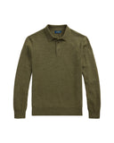 Washable Wool Polo - Collar Sweater Cargo Olive Heather - Unmatched Kicks - ralph lauren