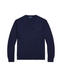 Washable Wool V - Neck Sweater Hunter Navy - Unmatched Kicks - ralph lauren