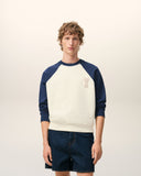 White And Blue Cotton Knitted Ami De Coeur Sweatshirt - Unmatched Kicks - Ami Paris