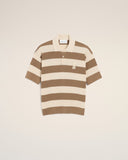 White And Brown Cotton Ami De Coeur Polo - Unmatched Kicks - Ami Paris