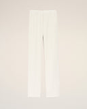 White Blended Linen Straight Trousers - Unmatched Kicks - Ami Paris