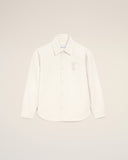 White Cotton Knitted Ami De Coeur Overshirt - Unmatched Kicks - Ami Paris