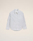 White Striped Cotton Ami De Coeur Wide Shirt - Unmatched Kicks - Ami Paris