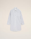 White Striped Cotton Ami De Coeur Wide Shirt Dress - Unmatched Kicks - Ami Paris