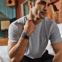 Whoop 5.0 Leatherluxe Straight Black/Cream with Titanium Band (12 Month Peak Subscription Included) - Unmatched Kicks - whoop